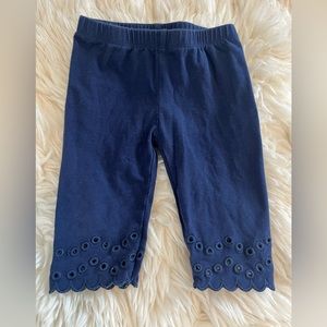 Navy blue pants with eyelet detail, 12m